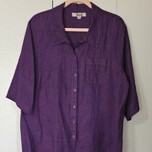 FLAX purple button down shirt